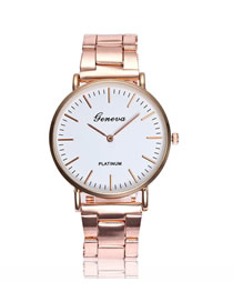 Fashion Steel Band Rose Gold Stainless Steel Ultra-thin Two-hand Steel Band Quartz Watch
