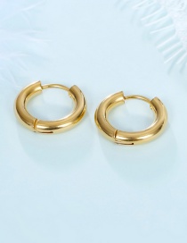 Fashion Gold single 16mm Color retaining stainless steel geometric round earrings