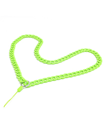 Fashion Green Acrylic Solid Color Chain Hanging Neck Mobile Phone Chain
