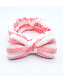 Fashion Watermelon Red Stripes Coral Velvet Bow Polka Dot Print Striped Elastic Headband