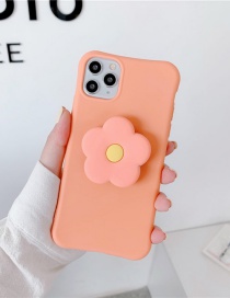 Fashion Flowers Orange Folding Bracket All-inclusive Silicone Phone Case