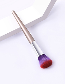 Fashion Single Champagne Gold Color Makeup Brush With Wooden Handle And Aluminum Tube Nylon Hair