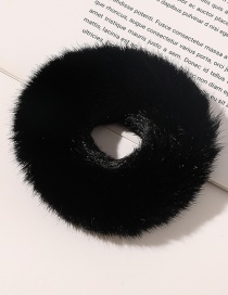 Fashion Black Imitated Rabbit Fur Seamless Elastic Large Intestine Loop Hair Rope