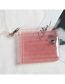 Fashion Light Pink Transparent Halter Jelly Laser Card Holder