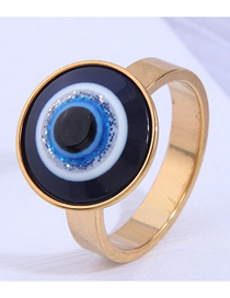 Fashion Gold Stainless Steel Round Eye Open Ring