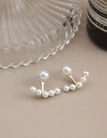 Fashion 1# Alloy Pearl Curved Stud Earrings