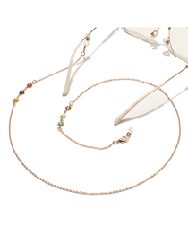 Fashion Gold Alloy Geometric Daisy Glasses Chain