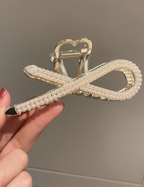 Fashion Gold Color-pearl Alloy Inlaid Pearl And Zigzag Gripper