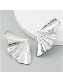 Fashion Silver Color Alloy Geometric Maple Leaf Stud Earrings