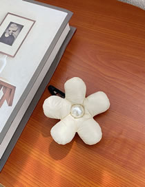 Fashion Hairpin Off-white Fabric Flower Hairpin