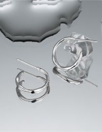 Fashion Silver Sterling Silver Geometric Stud Earrings