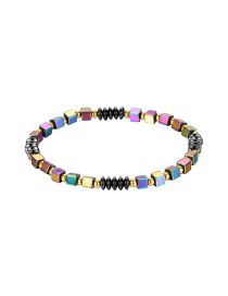 Fashion Colorful Alloy Square Stone Beaded Bracelet