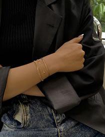 Fashion Gold Solid Copper Geometric Chain Bracelet Set
