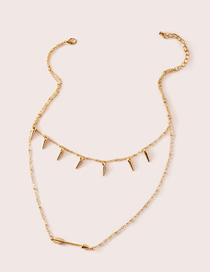 Fashion Gold Color Alloy Arrow Double Layer Necklace