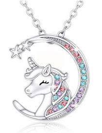 Fashion Unicorn Alloy Diamond Notched Unicorn Necklace
