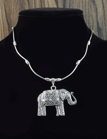 Fashion Silver Alloy Elephant Necklace