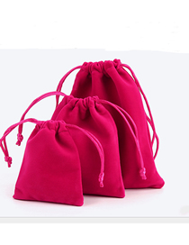 Fashion Rose Red 8*10cm Thick Velvet Velvet Bag