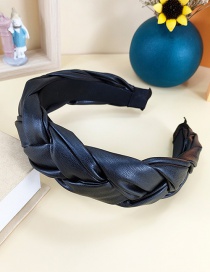 Fashion Black Leather Braid Braided Headband