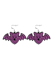 Fashion Purple Bat Acrylic Sheet Ghost Spider Skull Bat Earrings