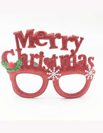 Fashion Red English Letters Christmas Wreath Christmas Hat Letters Snowman Geometric Glasses