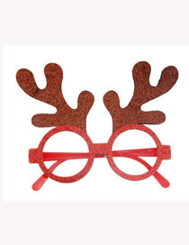 Fashion Brown Glasses Christmas Wreath Christmas Hat Letters Snowman Geometric Glasses