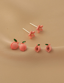 Fashion Pink Alloy Peach Earring Set  Alloy