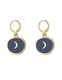 Fashion 14# Alloy Dripping Crescent Earrings