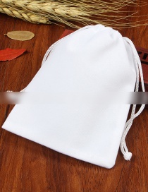 Fashion 5*7cm White Flannel Drawstring Cloth Bag