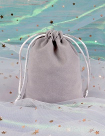 Fashion 5*7cm Light Gray Flannel Drawstring Cloth Bag