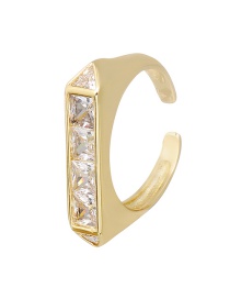 Fashion White Copper Inlaid Zirconium Irregular Ring