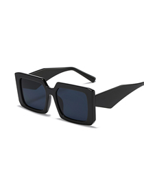 Fashion Black Frame All Gray Pc Square Large Frame Sunglasses