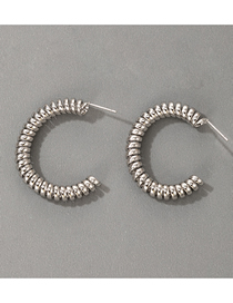Fashion Silver Alloy Spring C-shaped Earrings