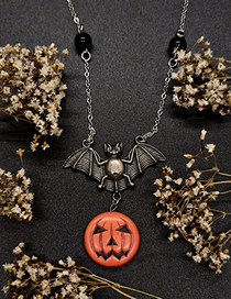 Fashion Bat Alloy Pumpkin Bat Necklace