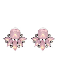 Fashion Pink Alloy Geometric Diamond Earrings Reviews