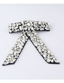 Fashion Black Diamond Geometric Diamond Bow Hairpin