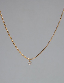 Fashion Gold Color Titanium Steel Gold Plated Geometric Necklace With Diamonds