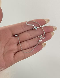 Fashion Single Alloy Diamond-studded Snake Earrings