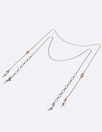 Fashion Complete Set Solid Copper Pearl Cutout Diamond Glasses Chain Set