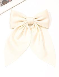 Fashion Large Beige Double Sided Satin Bow Ribbon Hair Clip