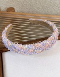 Fashion 9 【21655】pink Purple Line Colorful Woolen Fabric Wide-brimmed Headband