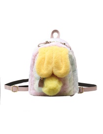 Fashion Small Yellow Bunny Ears Plush Contrast Color Backpack