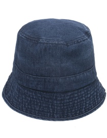 Fashion Navy Blue Denim Pleated Fisherman Hat