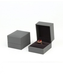Fashion Dark Gray Single Ring Box Leather Jewelry Packaging Box