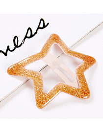 Fashion Champagne Sequined Five-pointed Star Children's Hairpin
