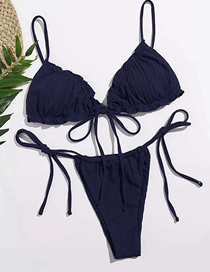 Fashion Navy Swimsuit With Lace Up Fungus