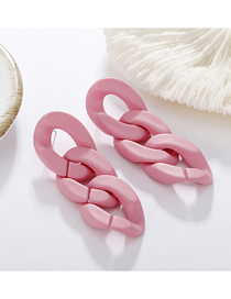 Fashion Pink Hollow Chain Earrings