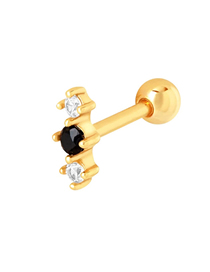 Fashion Single Gold - Style 2 Metal Diamond Geometric Piercing Stud Earrings (single)