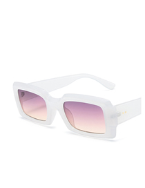 Fashion Jelly White Purple Powder Tablet Pc Square Frame Sunglasses