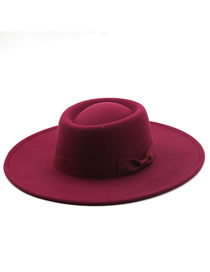 Fashion 08 Wine Red Acrylic Knit Bucket Hat