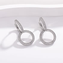 Fashion Silver Copper And Diamond Hoop Earrings